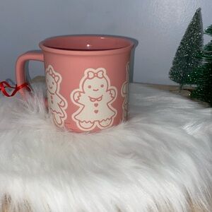 Pink Gingerbread Girl Stoneware Mug NWT